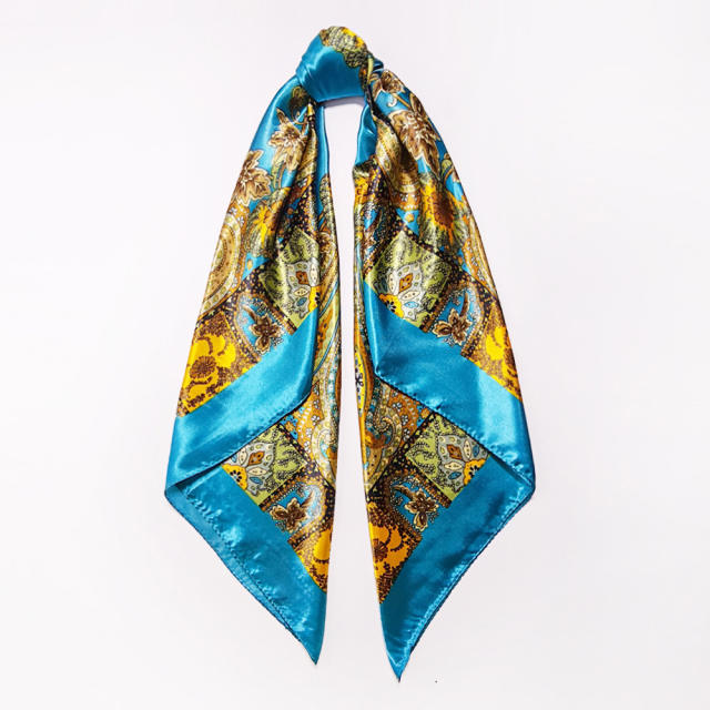 Paisley imitation Silk Scarf 90cm Women's satin Headscarf Wholesale