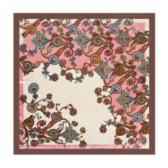 Vintage classic paisley pattern print 90cm square scarf satin headscarf
