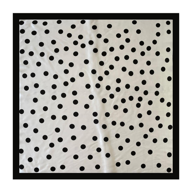 90cm Headscarf for Women Polka Dot imitation Silk Scarf satin square scarf