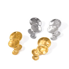New Round Water Drop Earrings Exaggerated stainless steel earrings