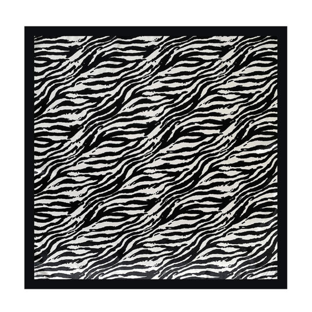 90cm classic zebra pattern satin scarf square headscarf for women