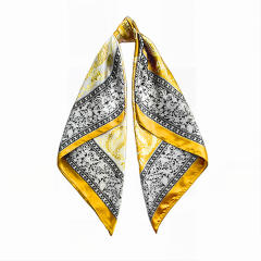 90cm satin paisley pattern square scarf headscarf for women
