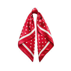 Polka Dot Printed Headscarf Women's imitation Silk Scarf 90cm sqaure scarf