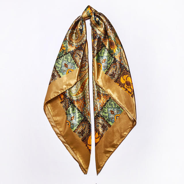 Paisley imitation Silk Scarf 90cm Women's satin Headscarf Wholesale