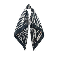90cm classic zebra pattern satin scarf square headscarf for women