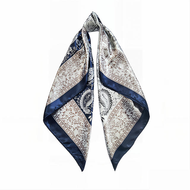 90cm satin paisley pattern square scarf headscarf for women