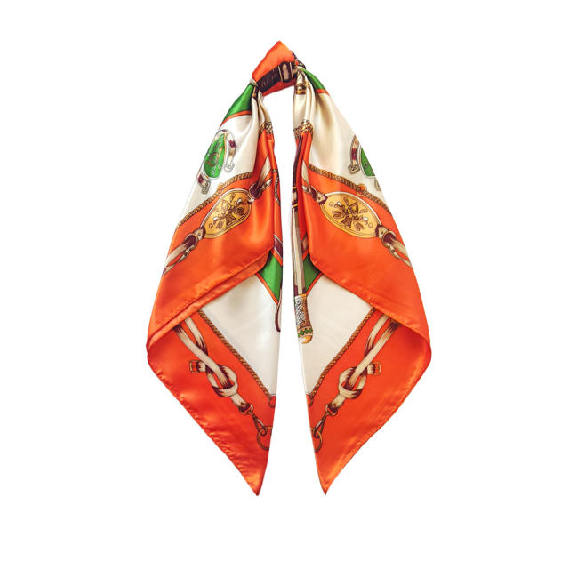 Vintage hot sale 90cm satin scarf for women headscarf