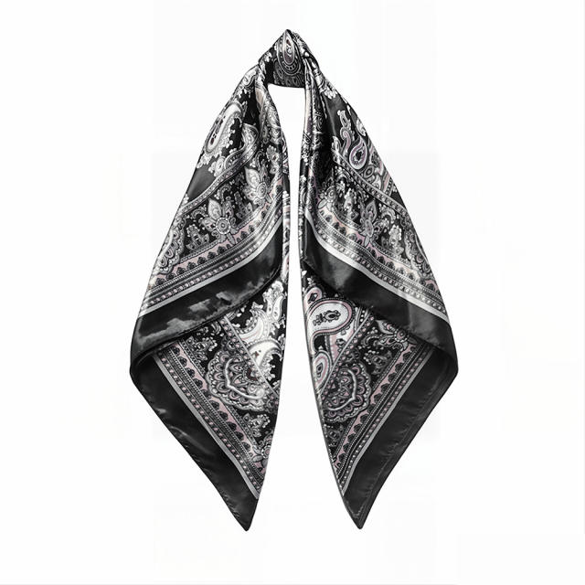Cashew Pattern imitation Silk Scarf for Women 90cm Headscarf satin scarf