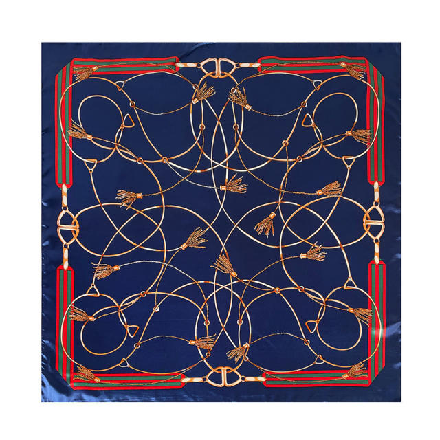 90cm chain pattern satin scarf headscarf for women