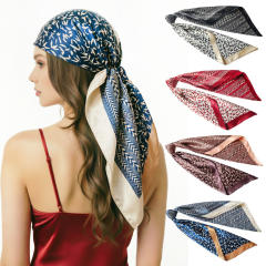 Vintage hot sale 90cm satin scarf headscarf for women