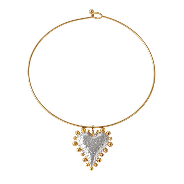 Personalized stainless Steel necklace choker Bull Head Cross Heart Pendant Choker Wholesale