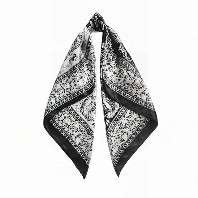 90cm satin paisley pattern square scarf headscarf for women