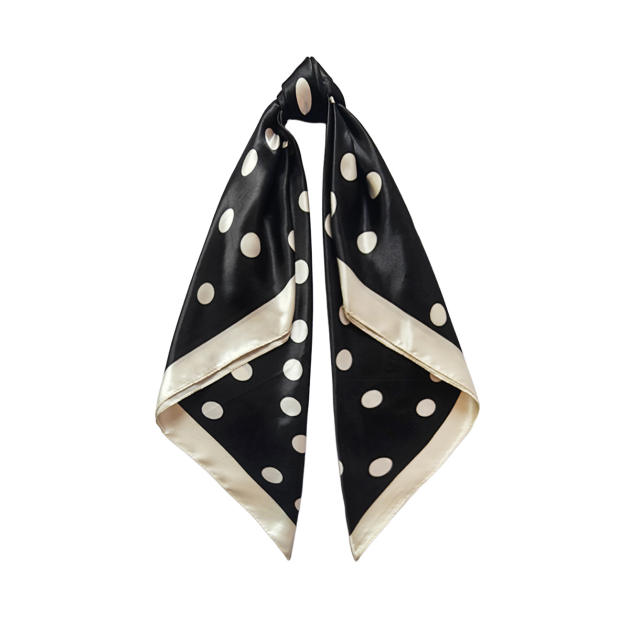 90cm Headscarf for Women Polka Dot imitation Silk Scarf satin square scarf