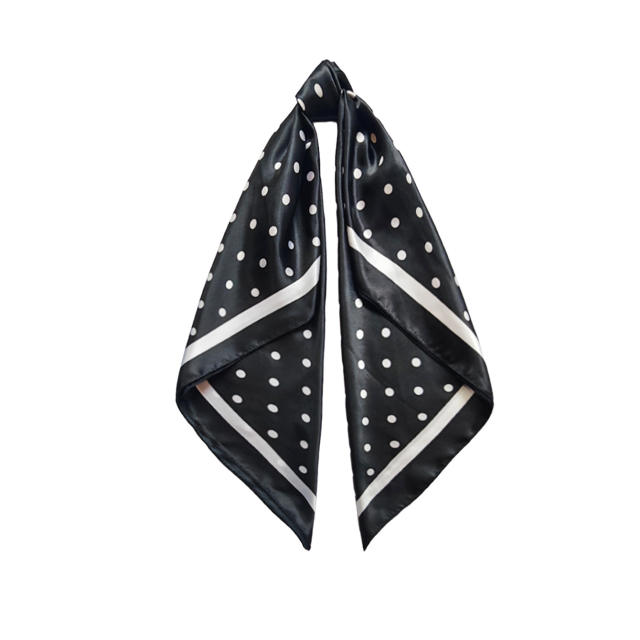Polka Dot Printed Headscarf Women's imitation Silk Scarf 90cm sqaure scarf