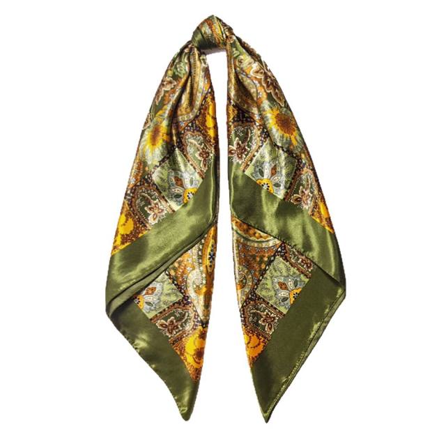 Paisley imitation Silk Scarf 90cm Women's satin Headscarf Wholesale