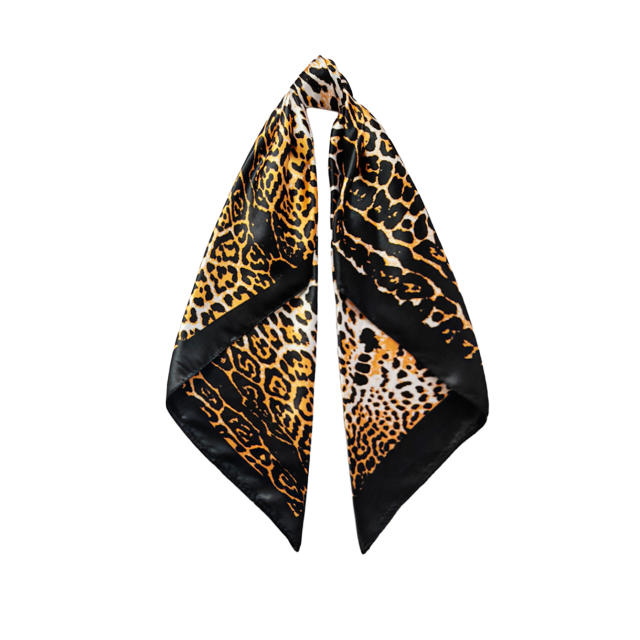 90cm Headscarf for Women Leopard Print imitation Silk Scarf square scarf