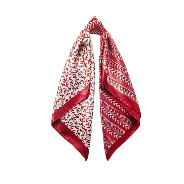 Vintage hot sale 90cm satin scarf headscarf for women