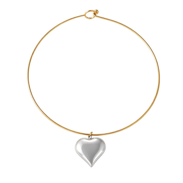 Personalized stainless Steel necklace choker Bull Head Cross Heart Pendant Choker Wholesale