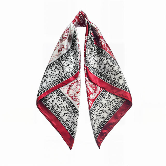 90cm satin paisley pattern square scarf headscarf for women