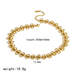 Personality easy match hollow out butterfly bow stainless steel necklace bracelet set