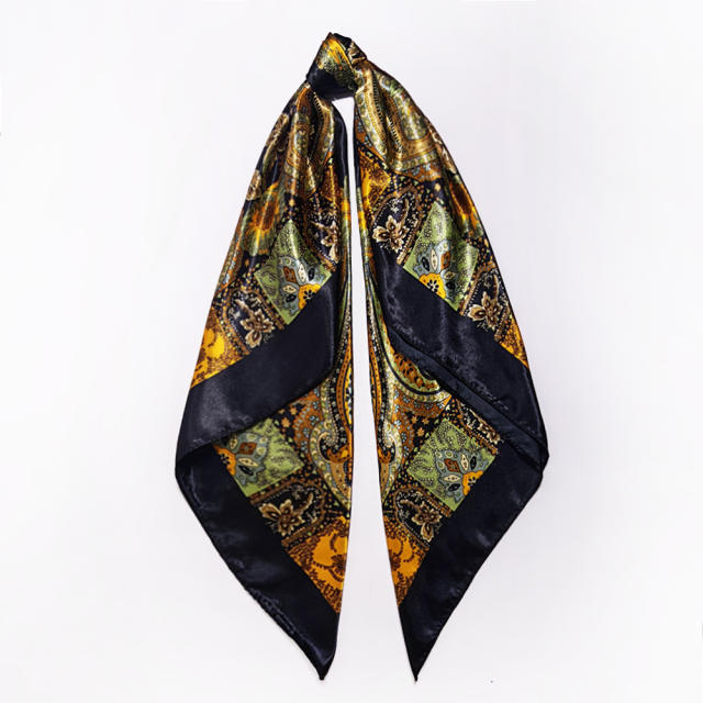 Paisley imitation Silk Scarf 90cm Women's satin Headscarf Wholesale