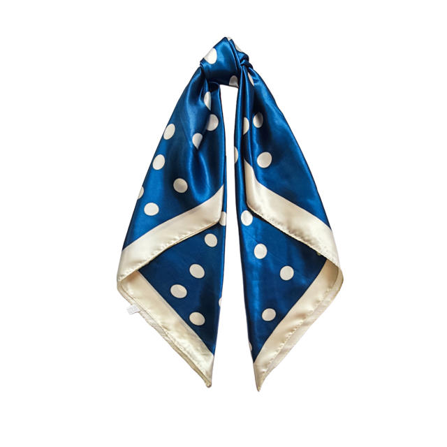90cm Headscarf for Women Polka Dot imitation Silk Scarf satin square scarf