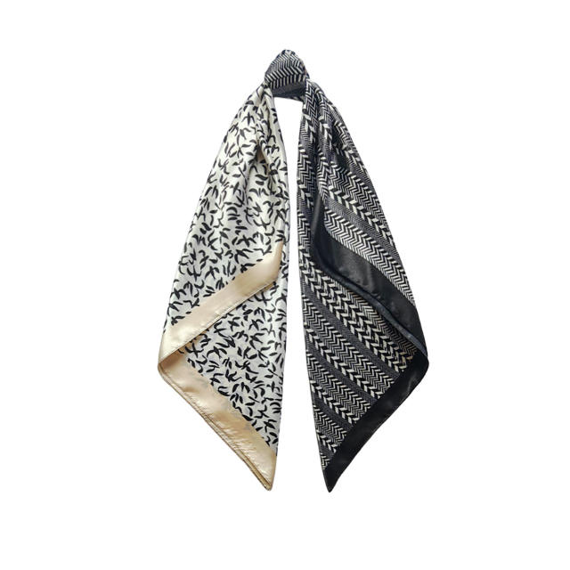 Vintage hot sale 90cm satin scarf headscarf for women