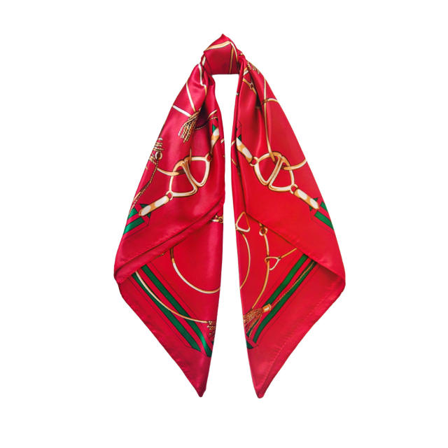 90cm chain pattern satin scarf headscarf for women