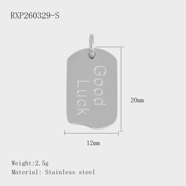 Stainless Steel Lucky Card Dice Four-Leaf Clover Graduation Cap Pendant DIY Pendant Vacuum Electroplating 18K Gold