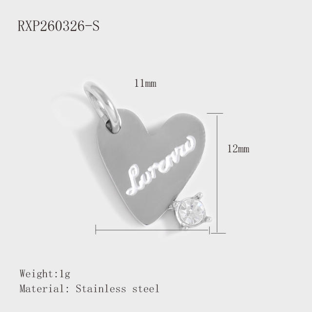 Stainless Steel Lucky Card Dice Four-Leaf Clover Graduation Cap Pendant DIY Pendant Vacuum Electroplating 18K Gold