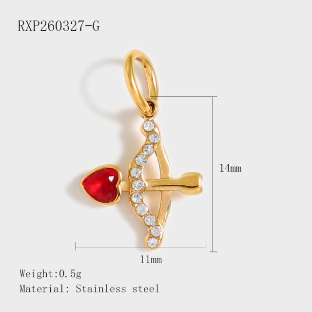 Stainless Steel Lucky Card Dice Four-Leaf Clover Graduation Cap Pendant DIY Pendant Vacuum Electroplating 18K Gold