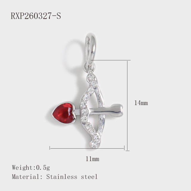 Stainless Steel Lucky Card Dice Four-Leaf Clover Graduation Cap Pendant DIY Pendant Vacuum Electroplating 18K Gold