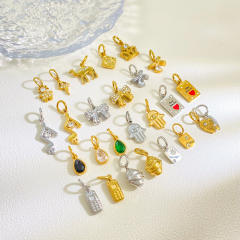 Popular Stainless Steel Diamond-Encrusted Pendant Bear Wings Key Skirt Kiwi Fruit Watch DIY Pendant Wholesale
