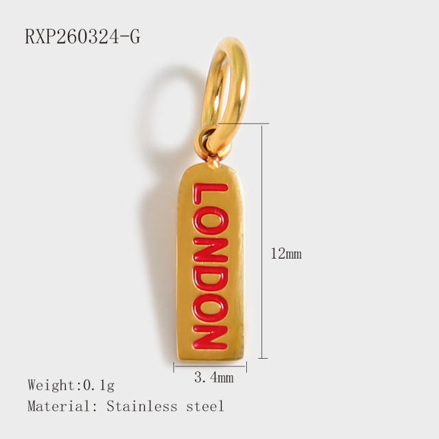 Stainless Steel Lucky Card Dice Four-Leaf Clover Graduation Cap Pendant DIY Pendant Vacuum Electroplating 18K Gold