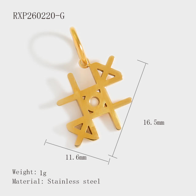 Creative Stainless Steel Gold-Plated European and American Fashion Paris Eiffel Tower Pendant Wholesale