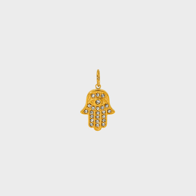 Stainless Steel 18K Gold-Plated Color-Preserving DIY  Palm Racket Coffee Cup Pendant Wholesale