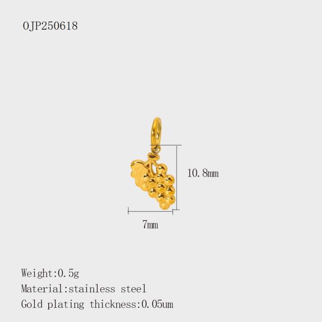 Stainless Steel 18K Gold-Plated Color-Preserving DIY  Palm Racket Coffee Cup Pendant Wholesale