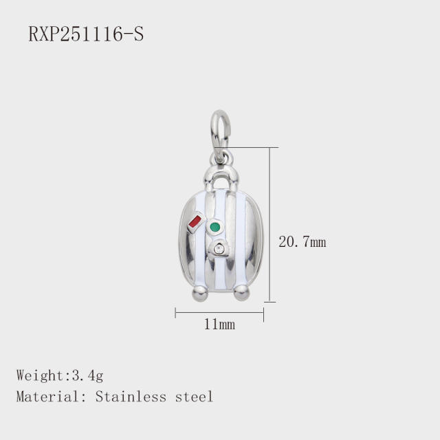 New DIY Jewelry Accessories Fashion Traveler Series Hot Air Balloon Wine Glass Suitcase Cute Pendant
