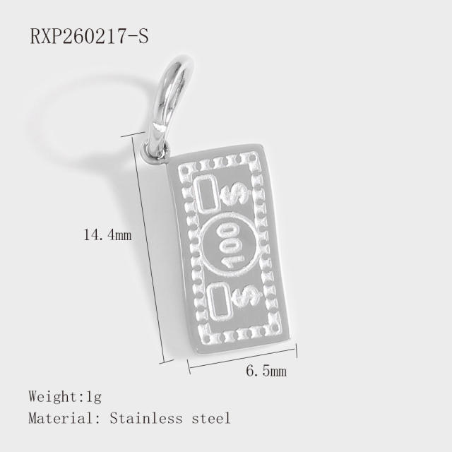 Creative Stainless Steel Gold-Plated European and American Fashion Paris Eiffel Tower Pendant Wholesale