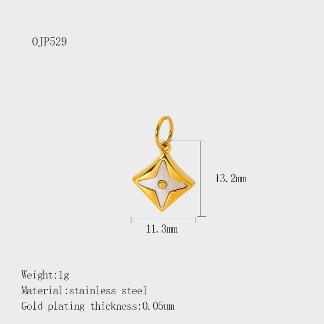 Stainless Steel 18K Gold-Plated Color-Preserving DIY  Palm Racket Coffee Cup Pendant Wholesale