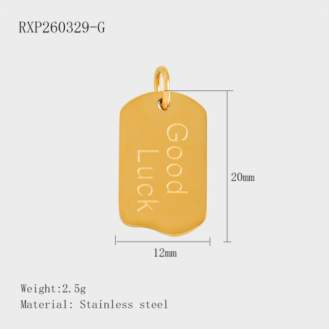 Stainless Steel Lucky Card Dice Four-Leaf Clover Graduation Cap Pendant DIY Pendant Vacuum Electroplating 18K Gold
