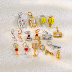 New DIY Jewelry Accessories Fashion Traveler Series Hot Air Balloon Wine Glass Suitcase Cute Pendant
