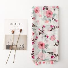 Super Fairy-Like French-Style Watercolor Peach Blossom Scarf