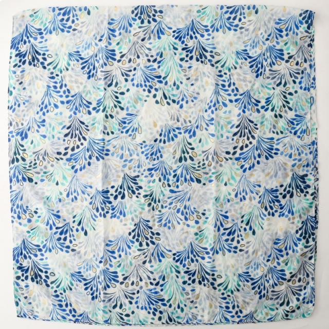 French-Style Gold Stamping Fountain Print Scarf Cotton-Linen Large Size Scarf