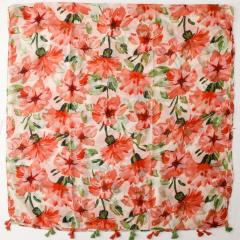 New Foreign Trade Watercolor Floral Print Tassel Scarf