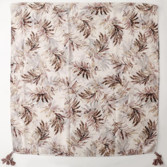 Autumn Gentle Sycamore-Colored Printed Tassel Scarf