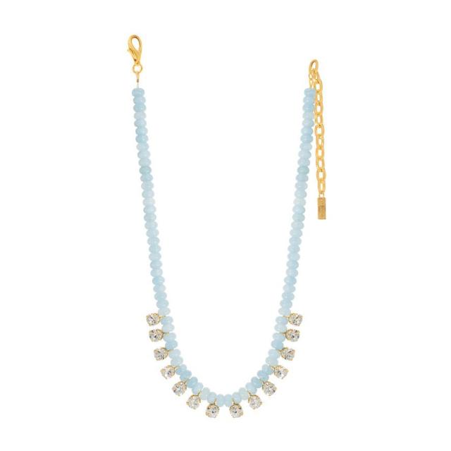 Bohemian Style Beaded Necklace Dopamine Color Natural Stone Beads Gradient Zircon Pendant for Women