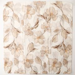 French Satin Patterned Pear Flower Printed Scarf