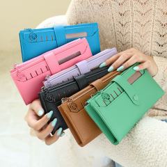 Women's Long Zipper Wallet PU leather Large Capacity Multi-Card wallet