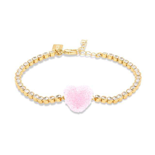 Sweet Heart Candy Bracelet with Colorful diamond Chain Dopamine bracelet